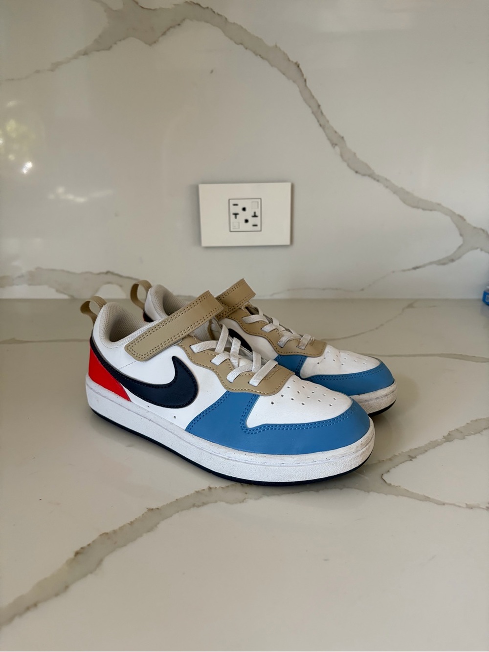 Nike Court Borough Low Recraft PS 'White Thunder Blue Light Crimson'